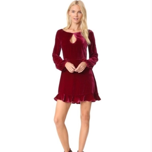 For Love And Lemons Raspberry Velvet Mini Dress size M - Picture 1 of 10
